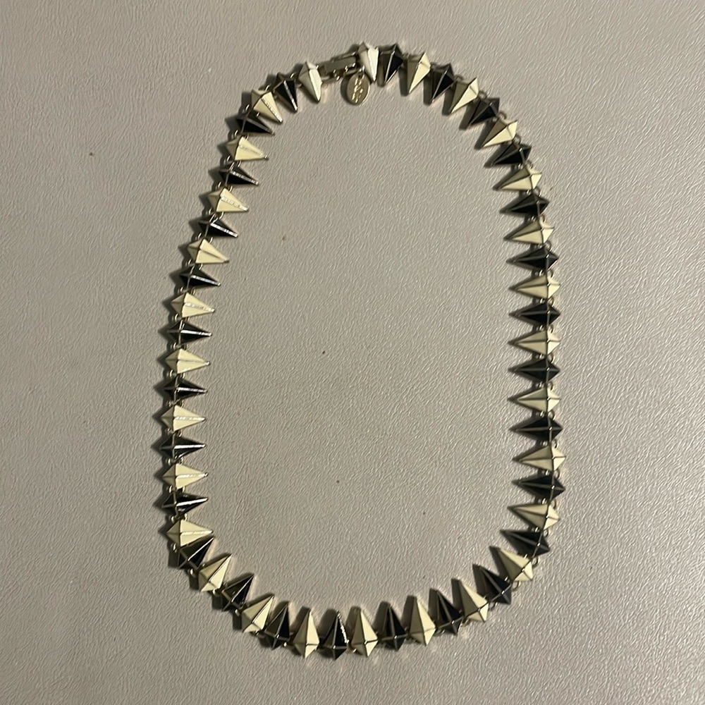 nOir jewelry L.A.M.B. collaboration - black and white pointy enamel necklace